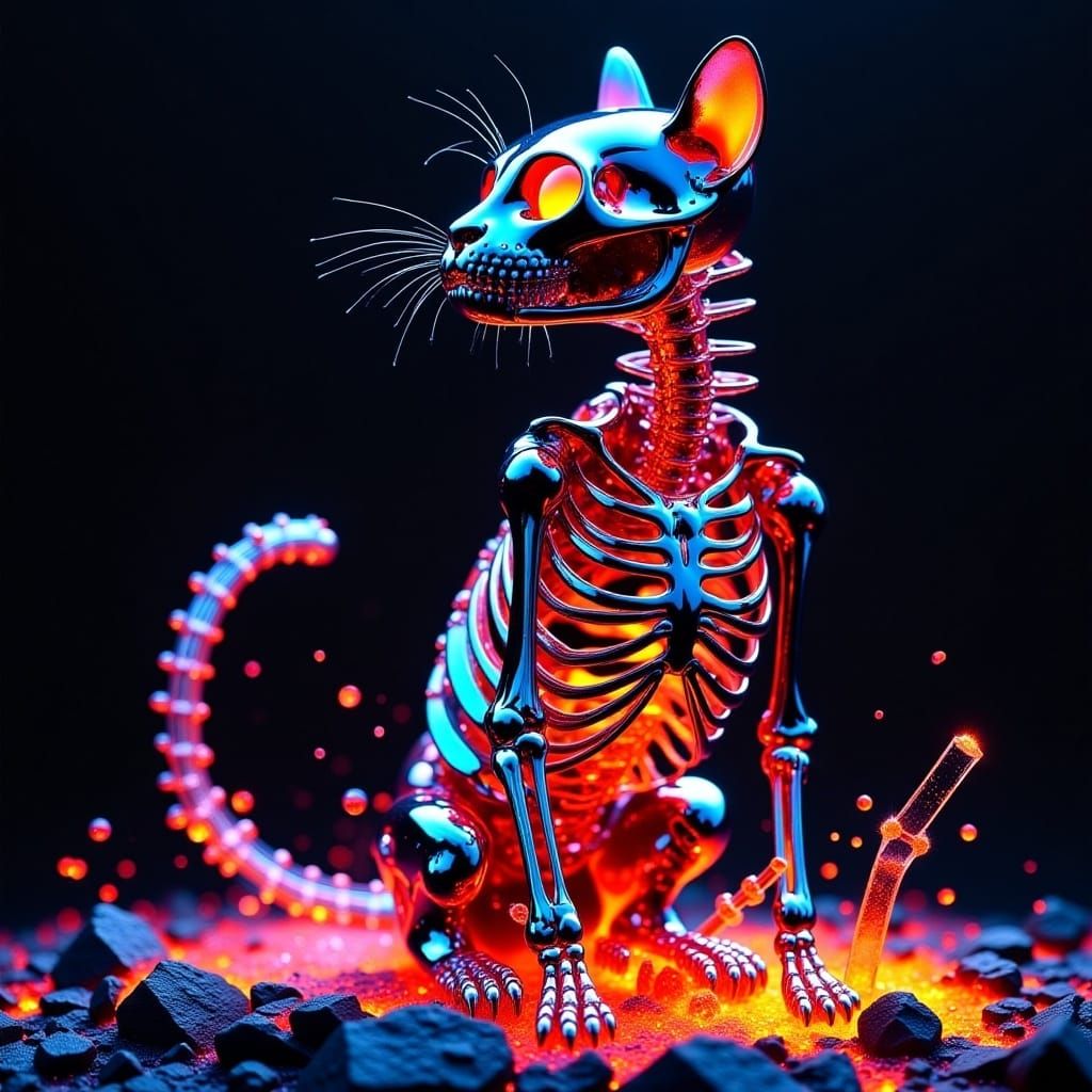 Lava Cat skeleton