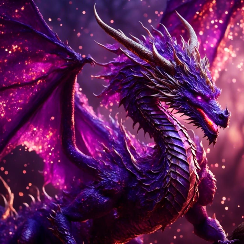 Glowing Purple Celestial Dragon in Professional Photo