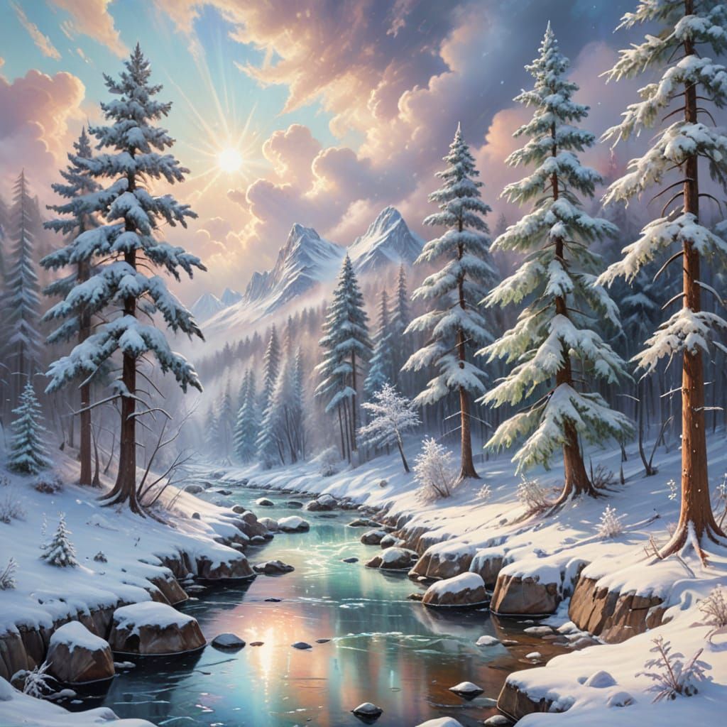 A Forest in Winter  by @OrigamiLion