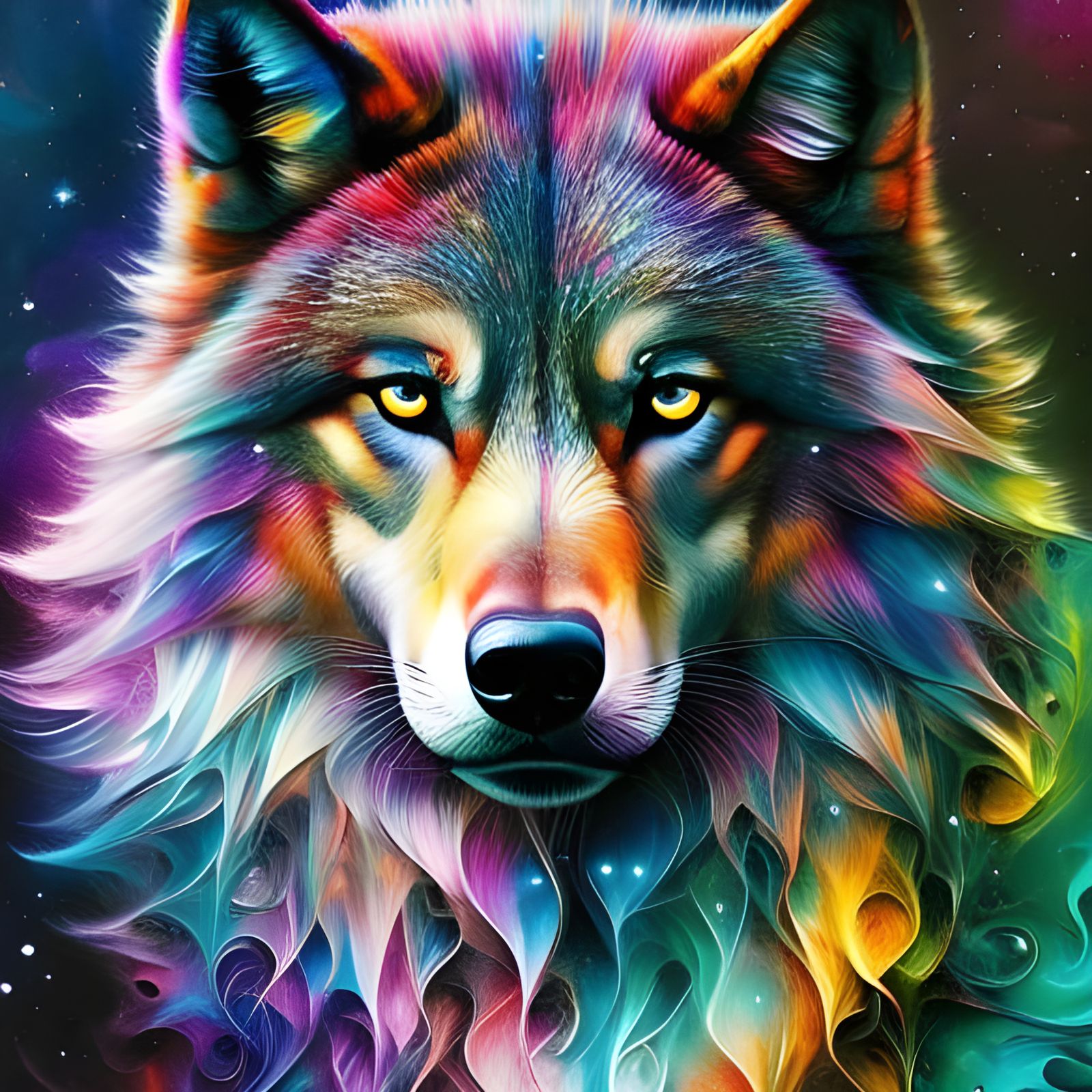 Celestial Wolf - AI Generated Artwork - NightCafe Creator