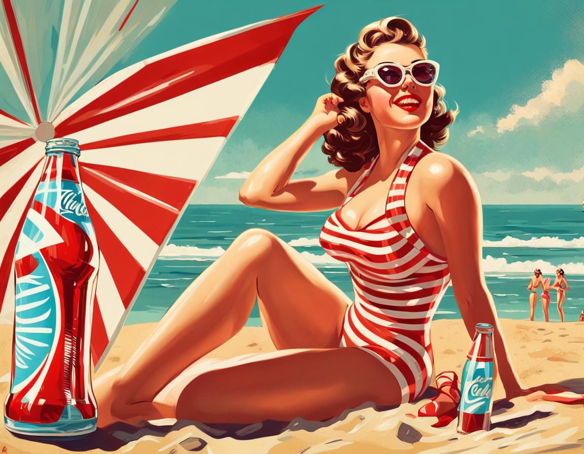 Cola add on the beach