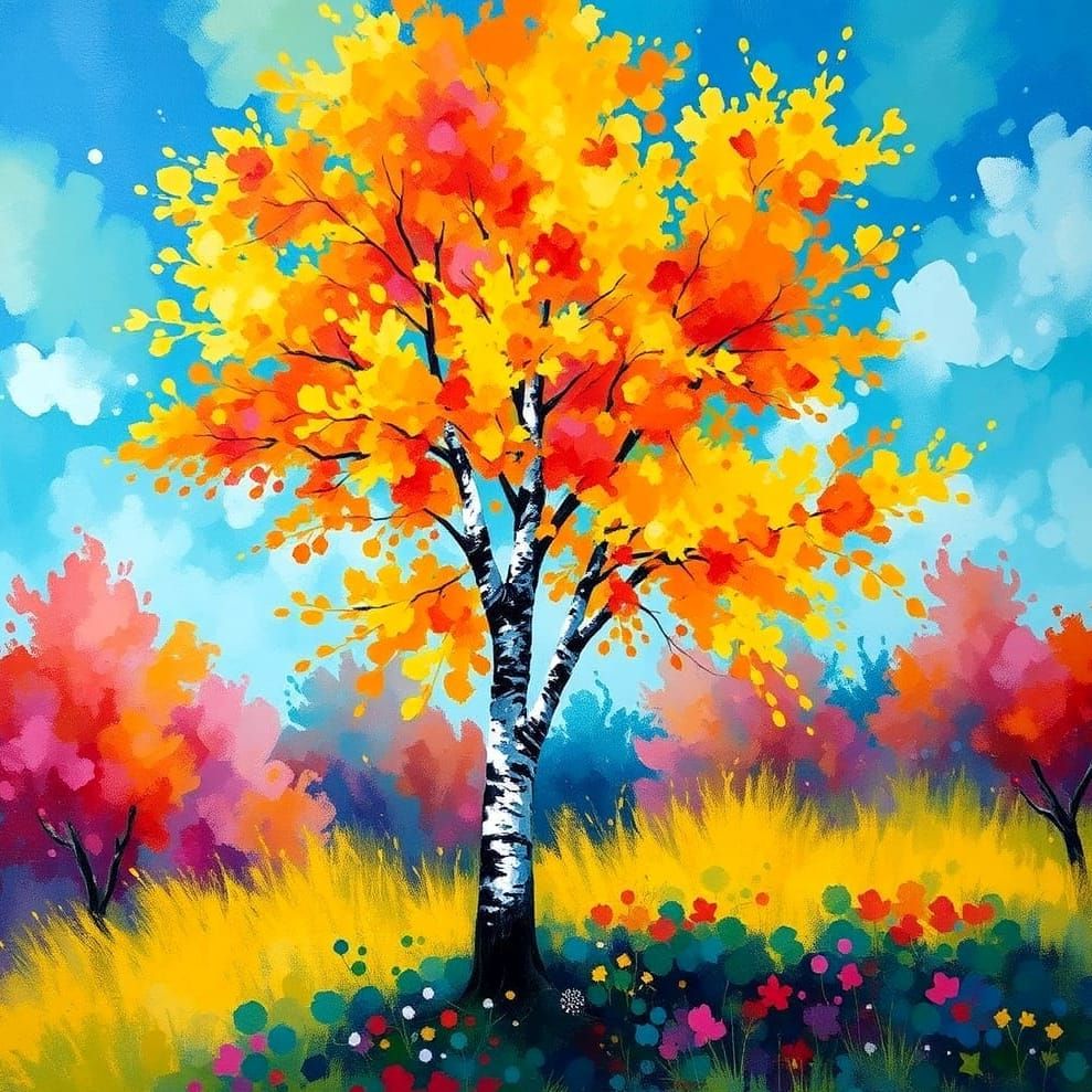 Colorful Birch Tree
