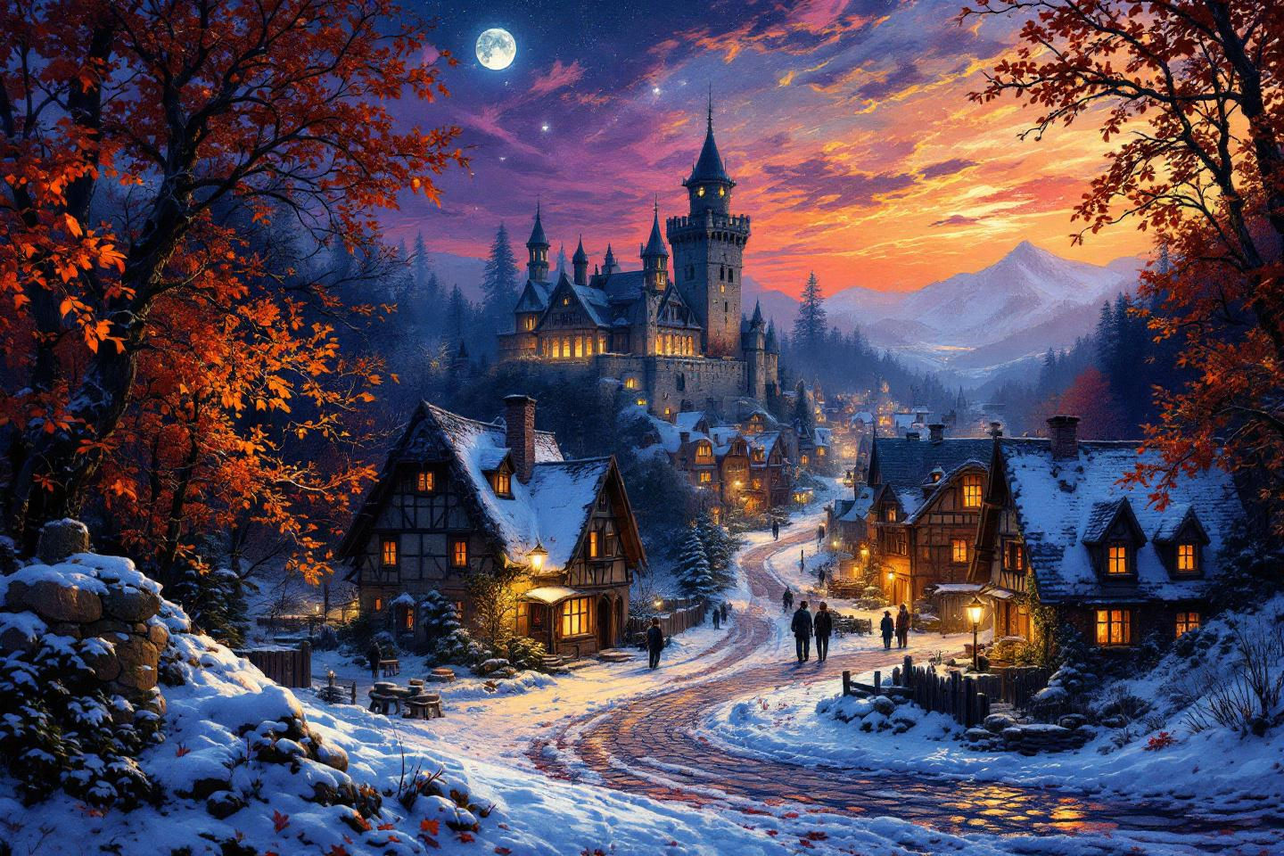 Twilight over the Season's First Snow