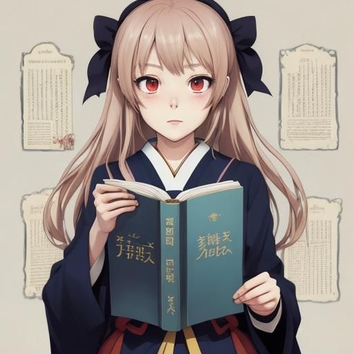 cute little girl   likes literature