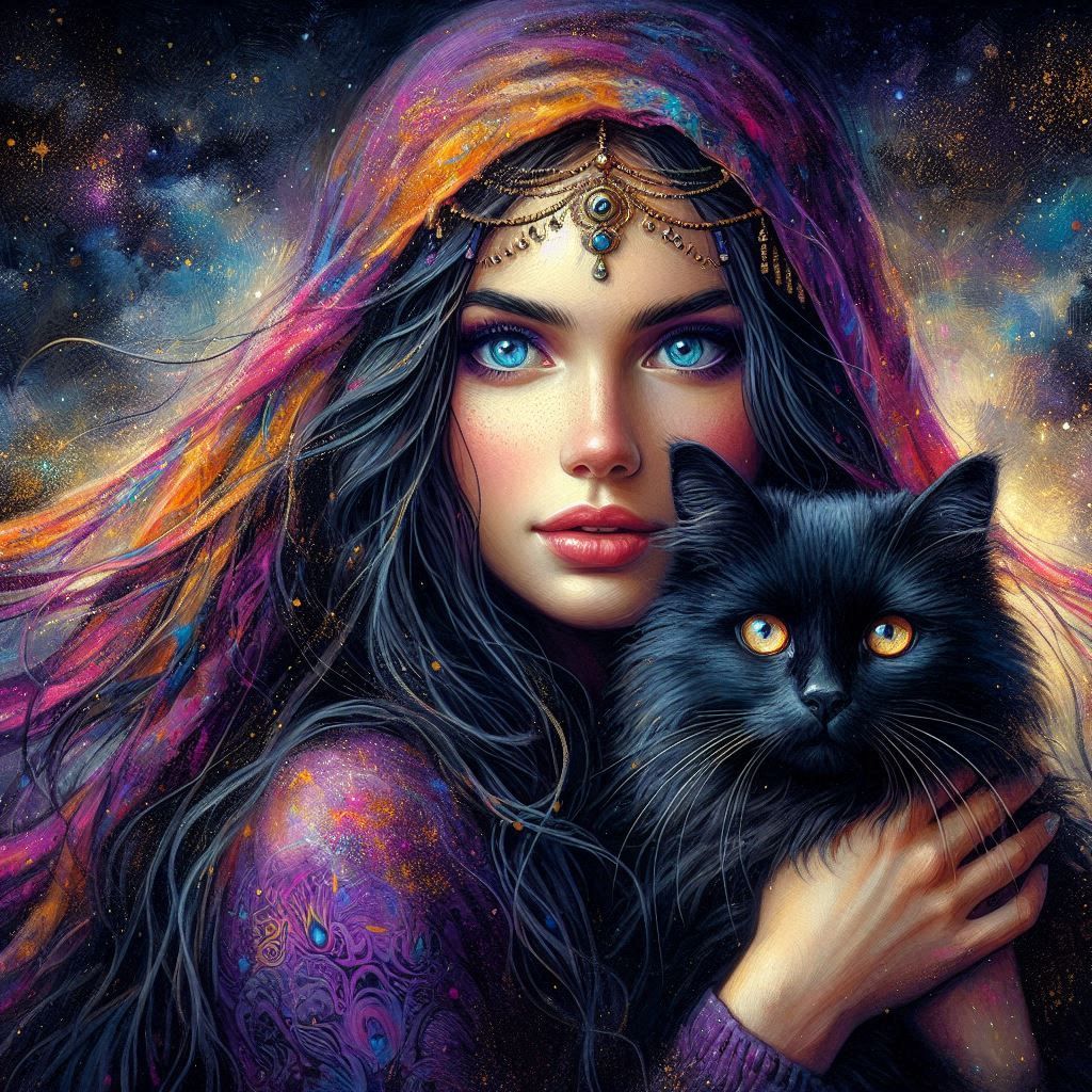 Woman and her cat