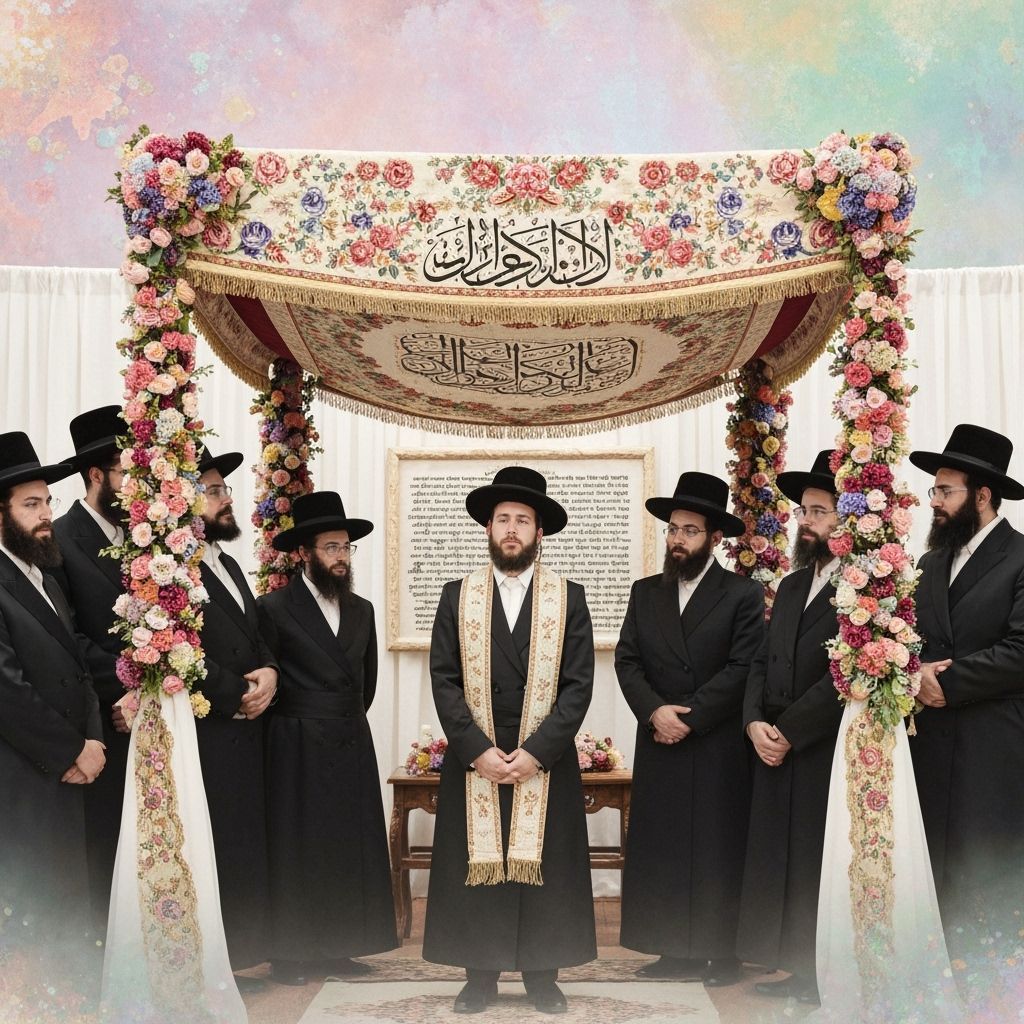 Ultra-Orthodox Wedding Ceremony with Floral Chuppah