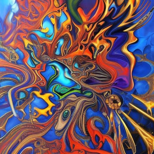 ABS Fractal, Surrealist, Abstract, Calligraphy, Psychedelic,...