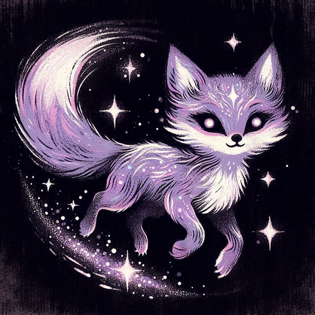 ethereal fox with shimmering purple fur 15
