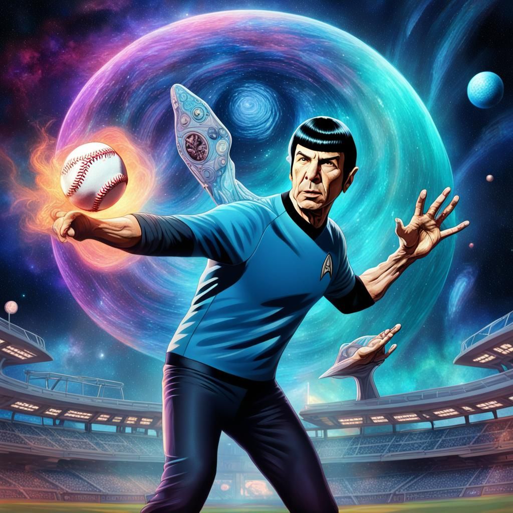 Spock throwing a Fastball...or should we say Fireball !!  by @TexasGato