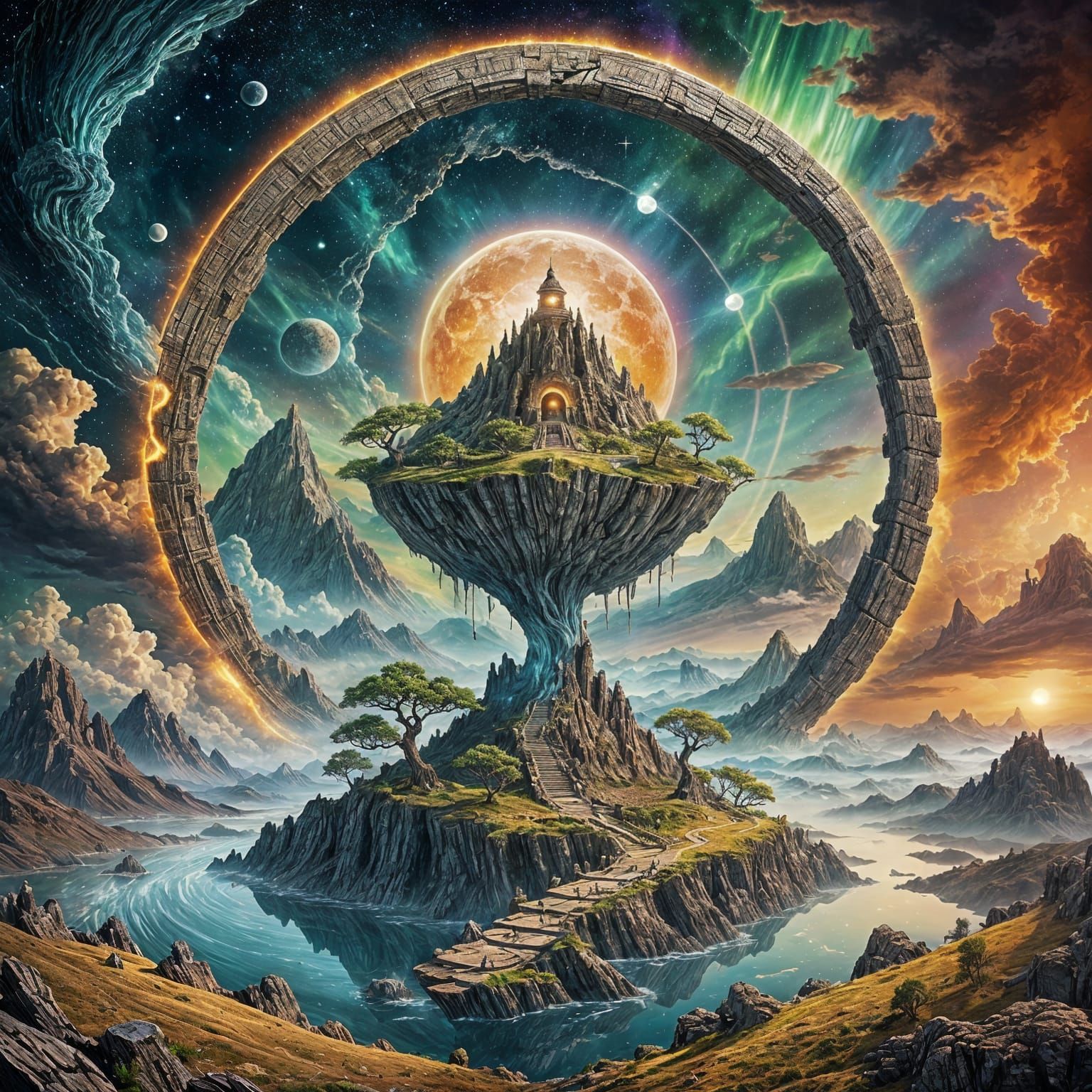 Surreal landscape magnificent cracked open fantasycore  by @Dreamer in Hell