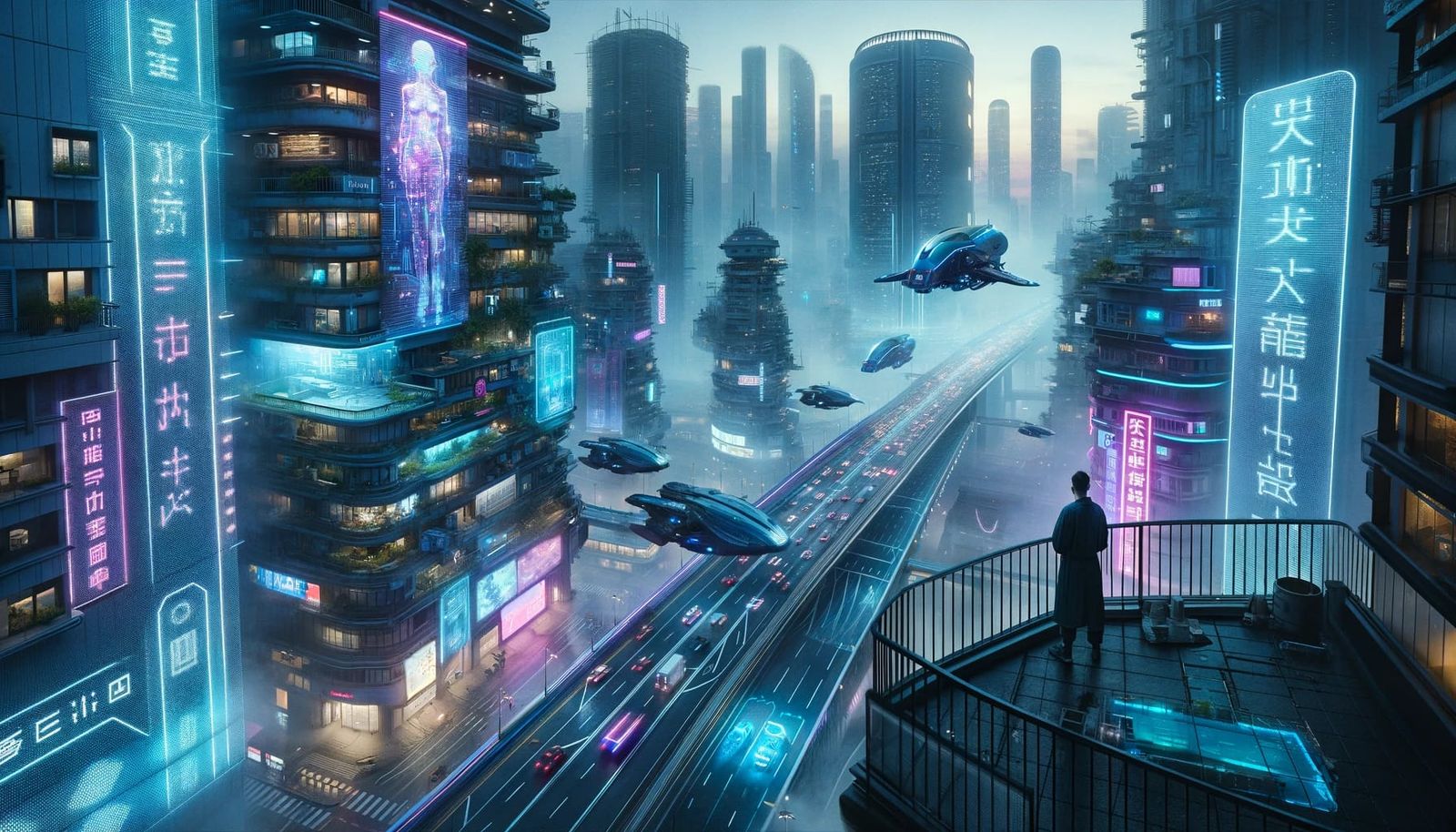 cyberpunk cityscape at night