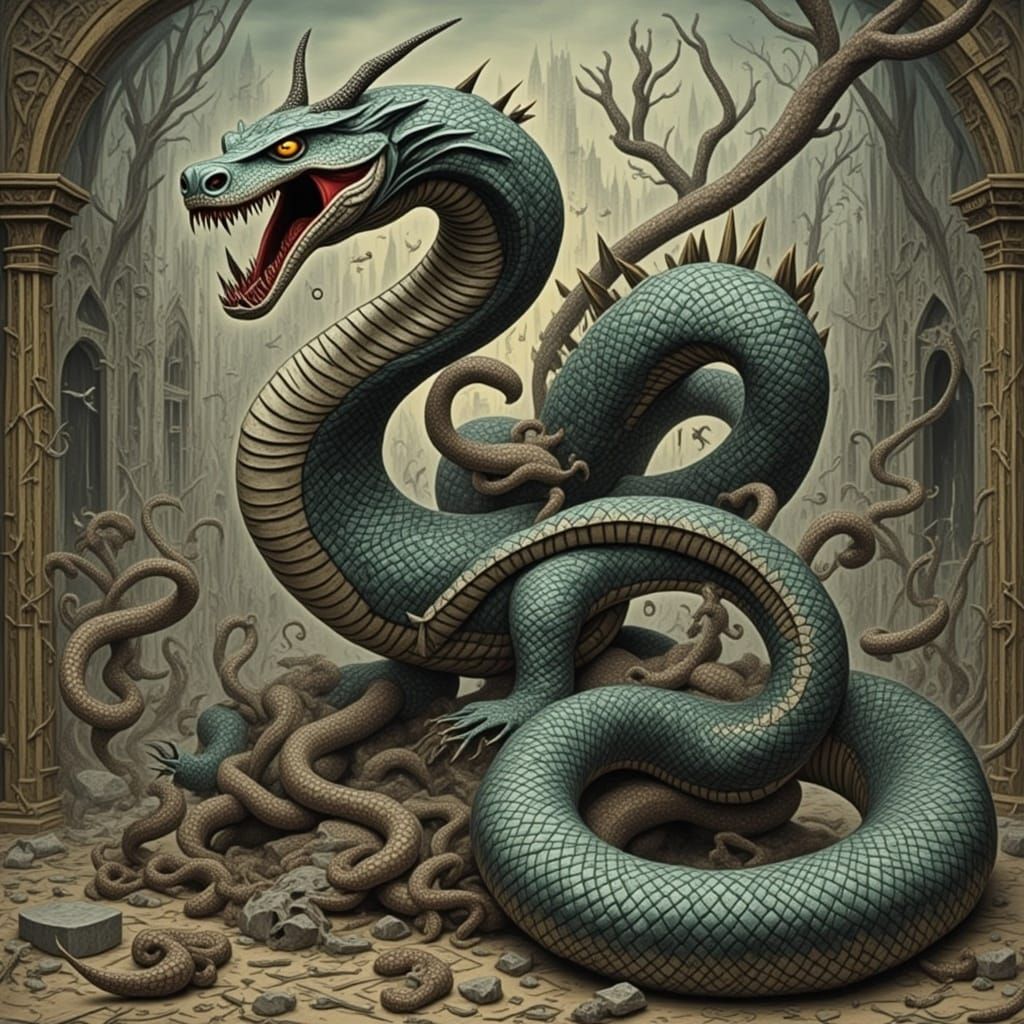 <lora:LA SOMBRA:1.0> Snake beast  