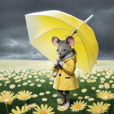 Cute mouse in the rain. - AI Generated Artwork - NightCafe Creator