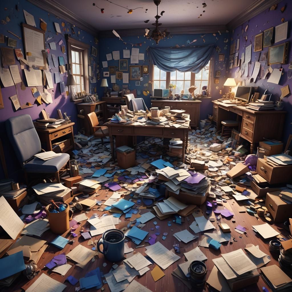 Chaotic Room: A Highly Detailed Matte Painting