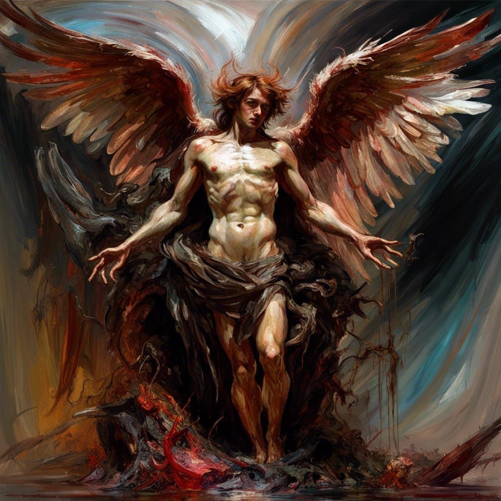 The Fallen Angel - AI Generated Artwork - NightCafe Creator