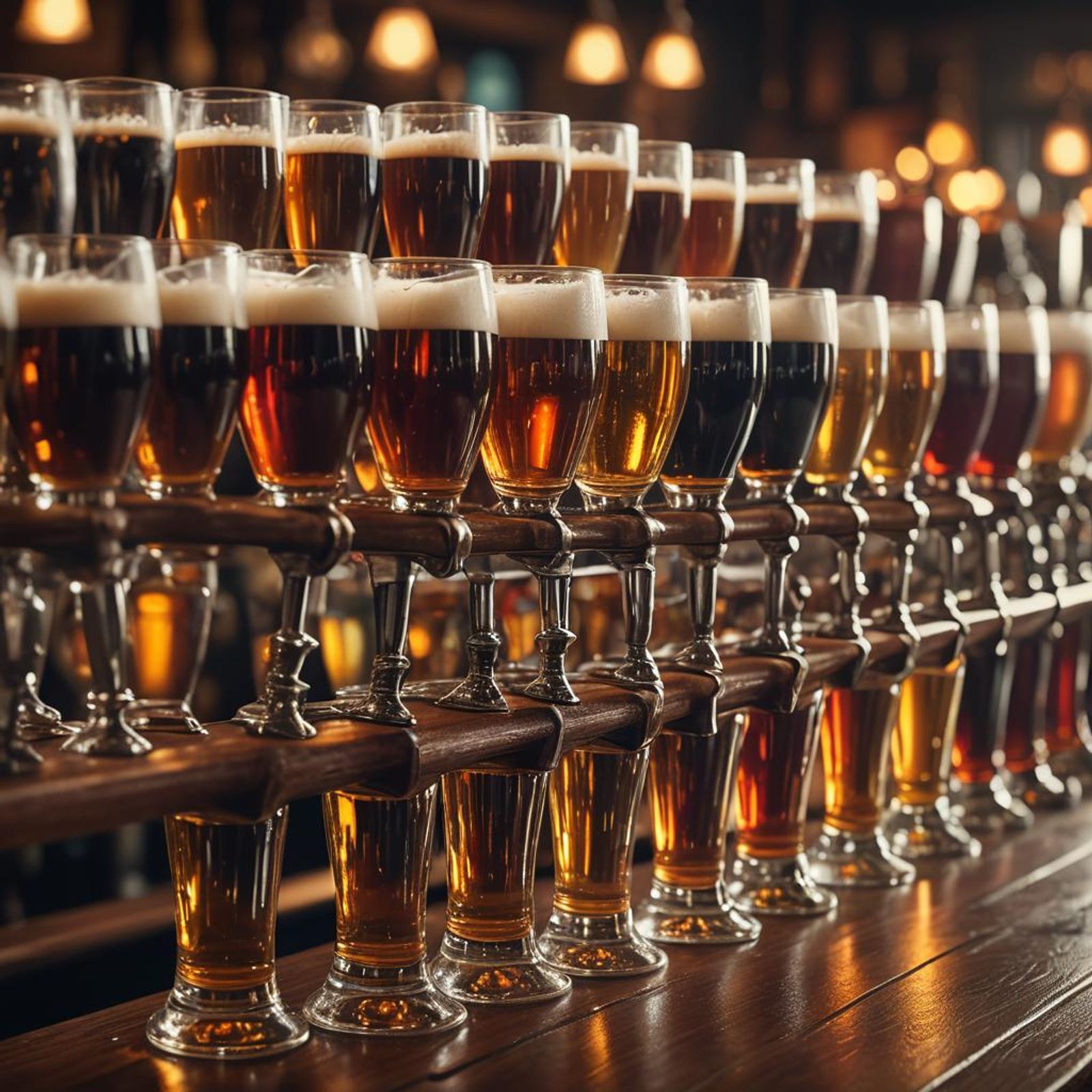 A bar wet up for a professional wine tasting with each type of wine