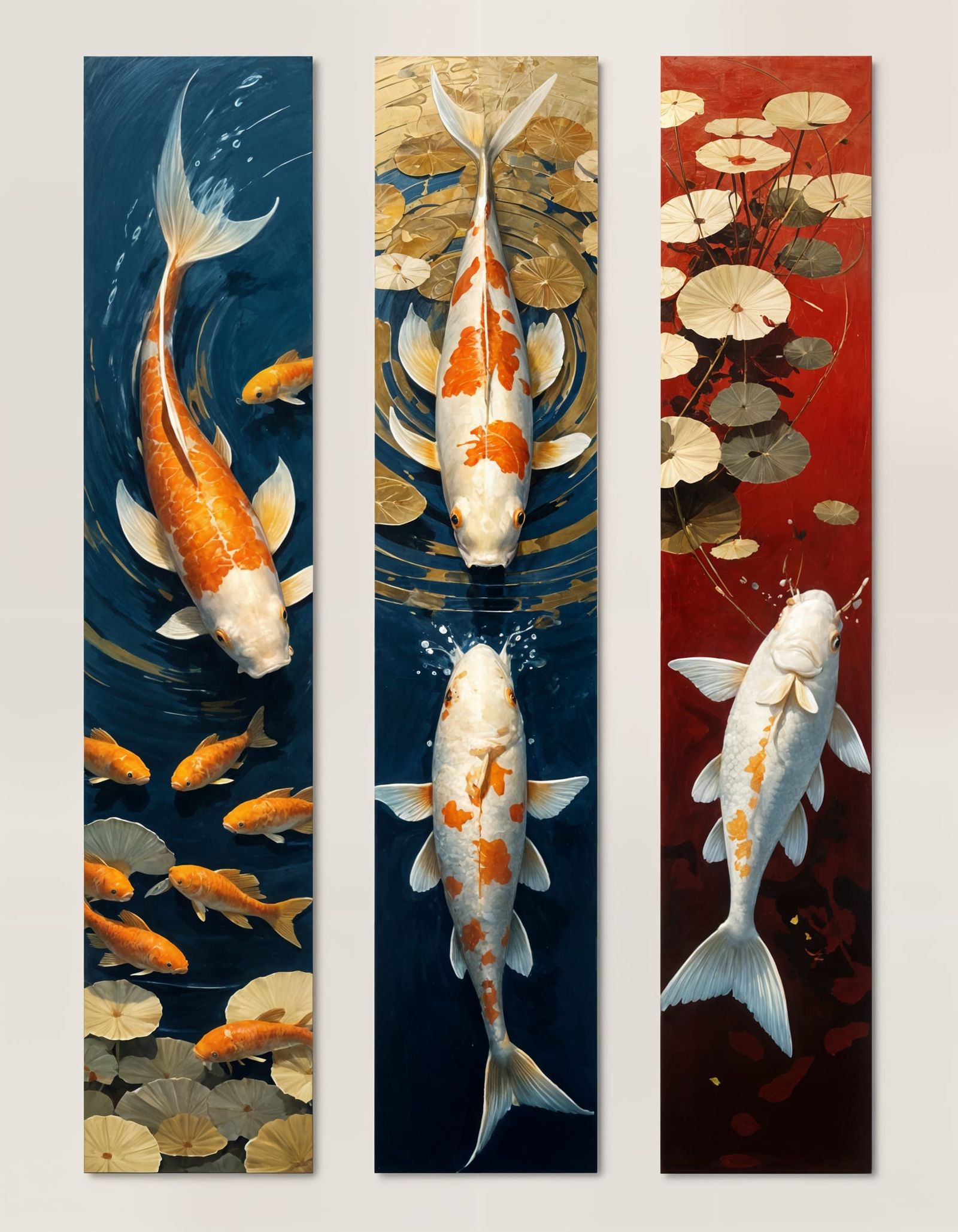 Koi Fish Triptych  by @Hinty