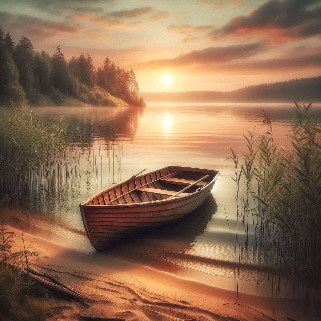 A wooden boat