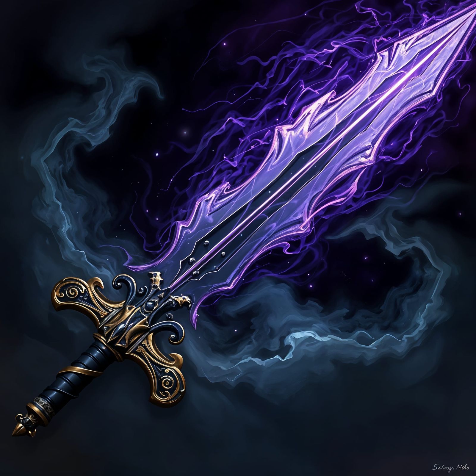 Elemental sword of gravity  by @Shebali