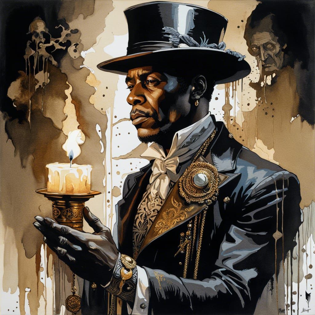 Baron Samedi lights the way - AI Generated Artwork - NightCafe Creator