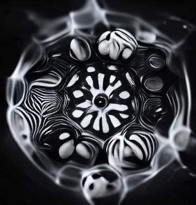 black and white cymatics machine minimalist