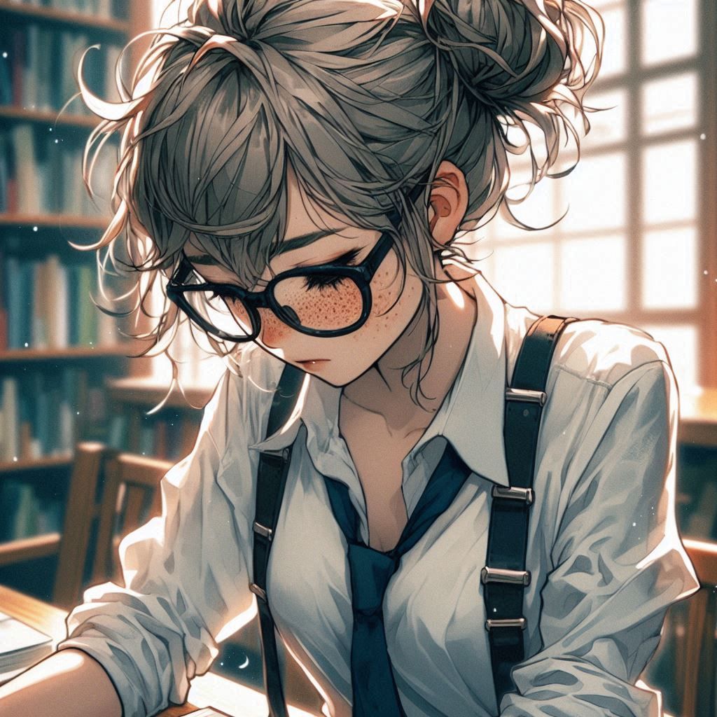 Long days in the library (girl)