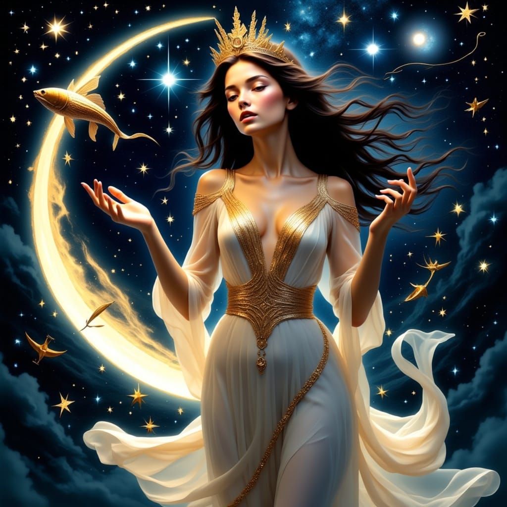 Cat fish woman of Star's desire Night Breeze <lora:Shari Dreams:1.0> 