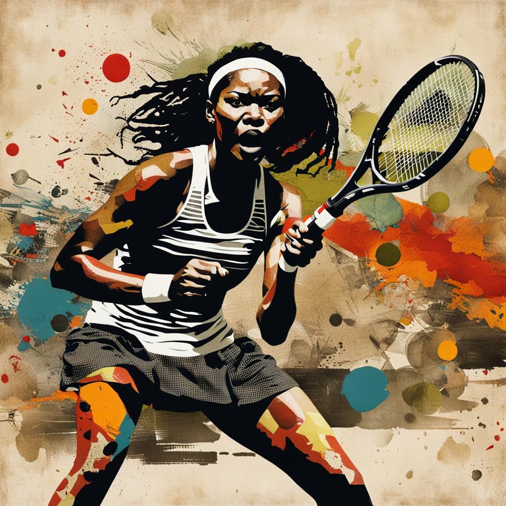 Tennisplayer in action