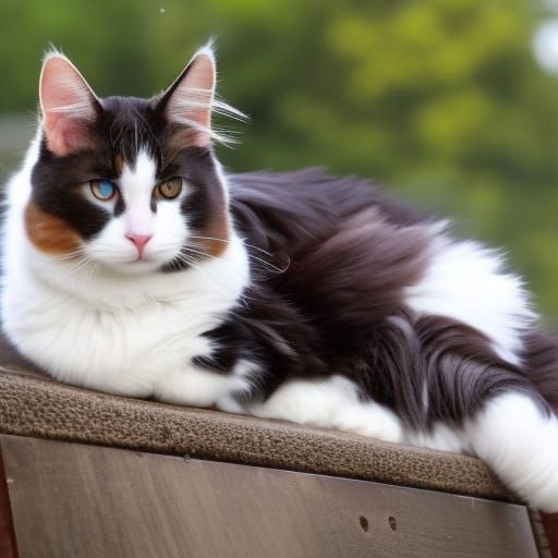 Fluffy calico cat