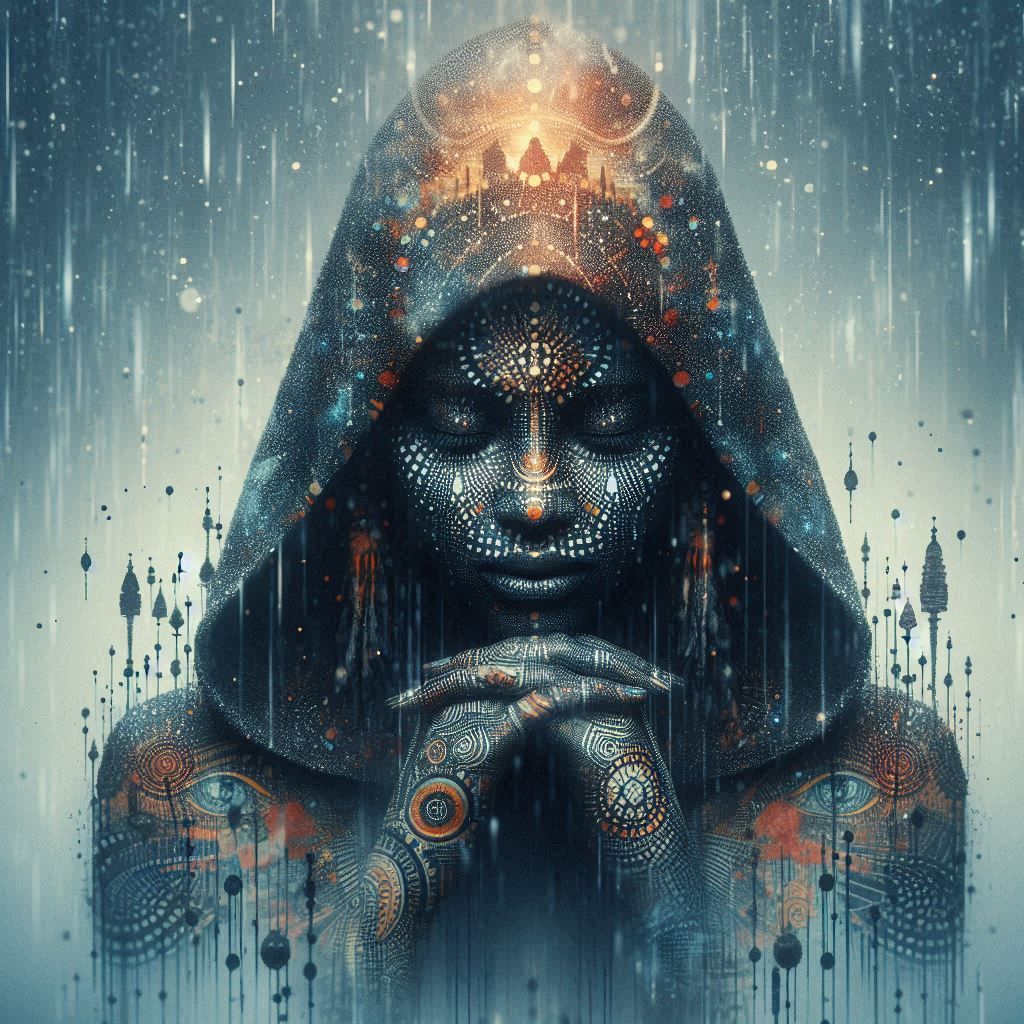 double exposure beautiful fantasy DALL-E 3 portrait landscap...