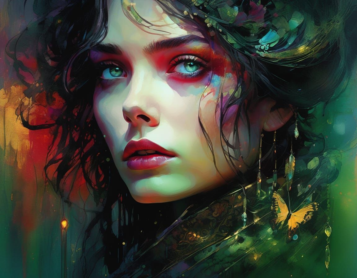 Ethereal Baroque Beauty in Whimsical Watercolor