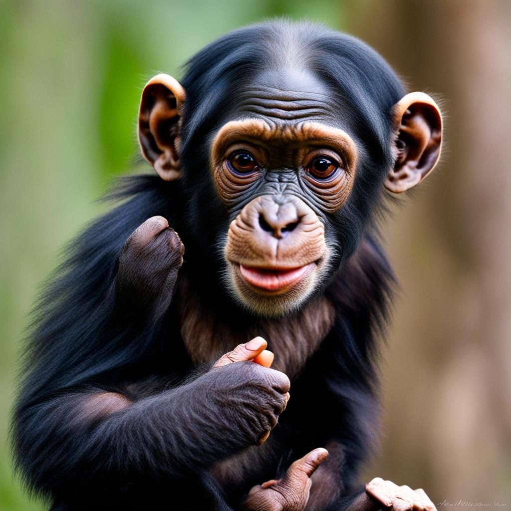 a baby chimpanzee - AI Generated Artwork - NightCafe Creator