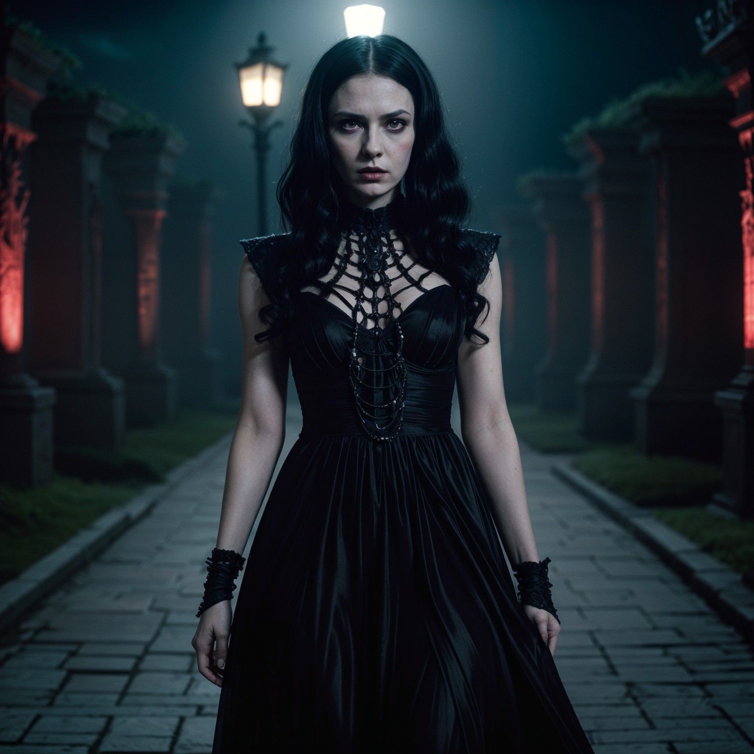 Beautiful creation of goth babe human woman Nyarlathotep.