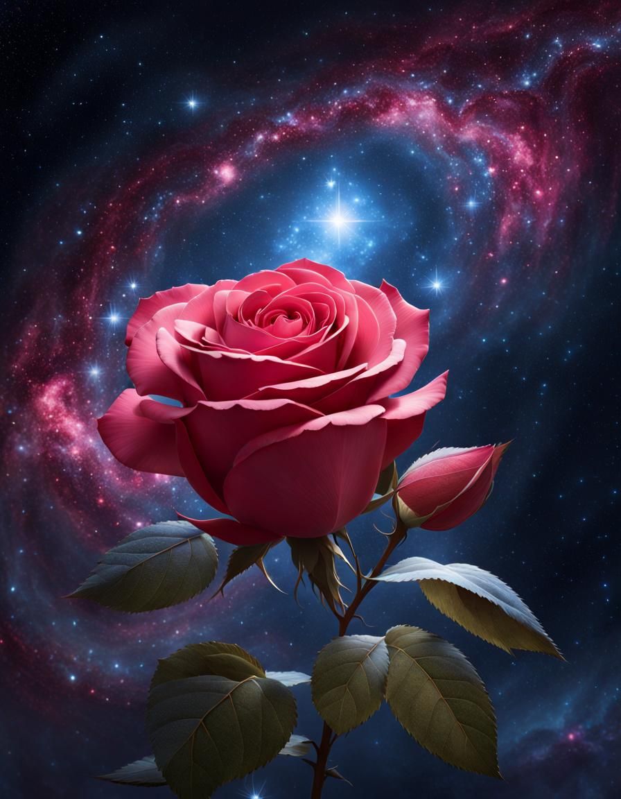 Galaxy Rose AI Generated Artwork NightCafe Creator