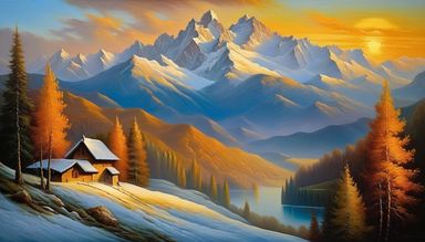 Sunrise over the alps - AI Generated Artwork - NightCafe Creator