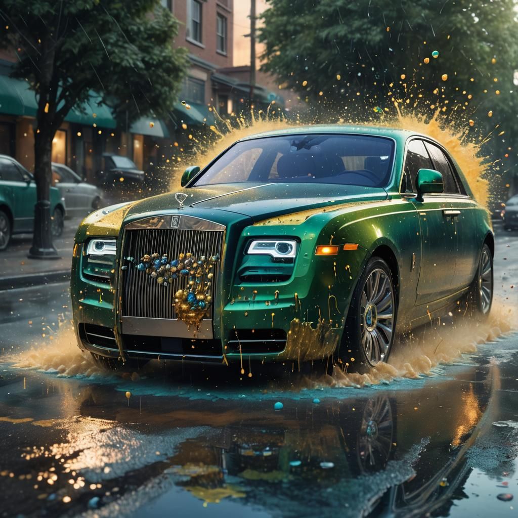 Rolls Royce Emerges from Paint: Digital Matte Painting