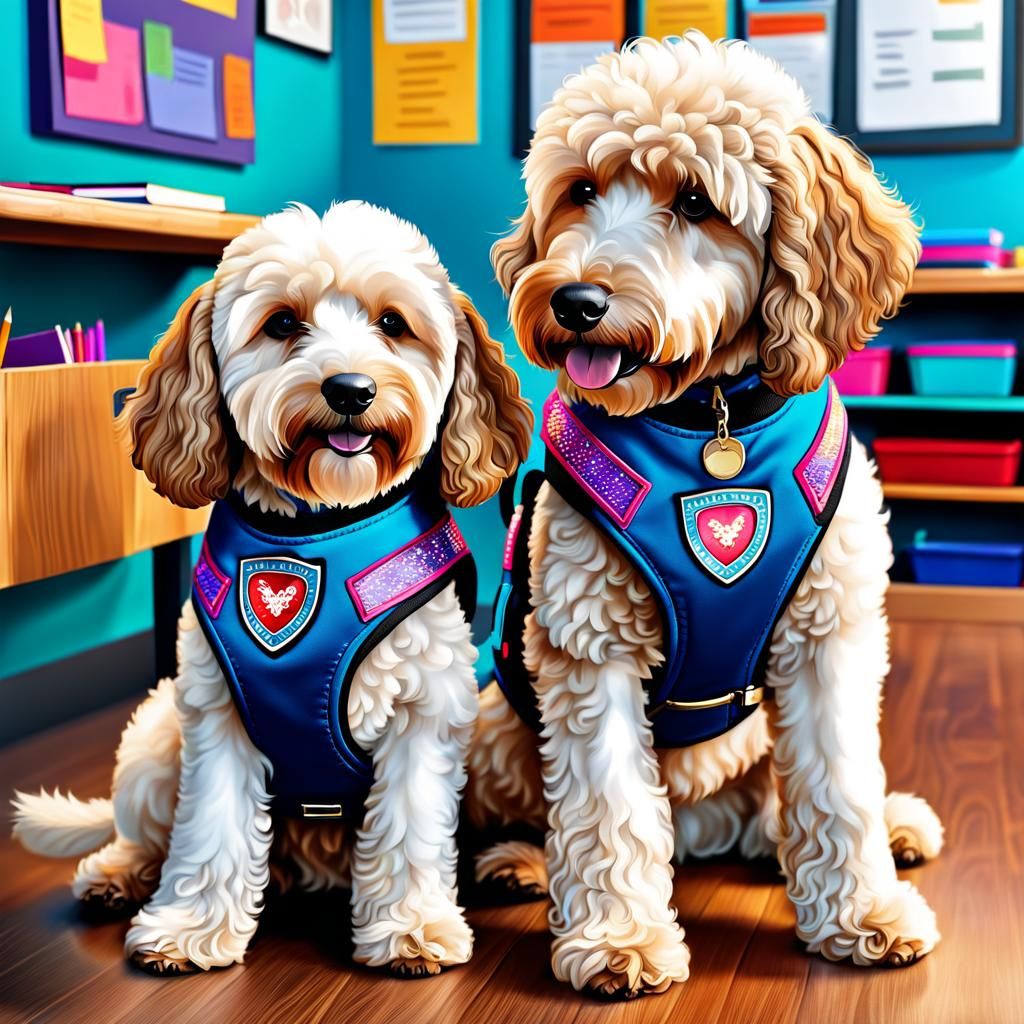Labradoodles The Emotional Support Doggies AI Generated Artwork