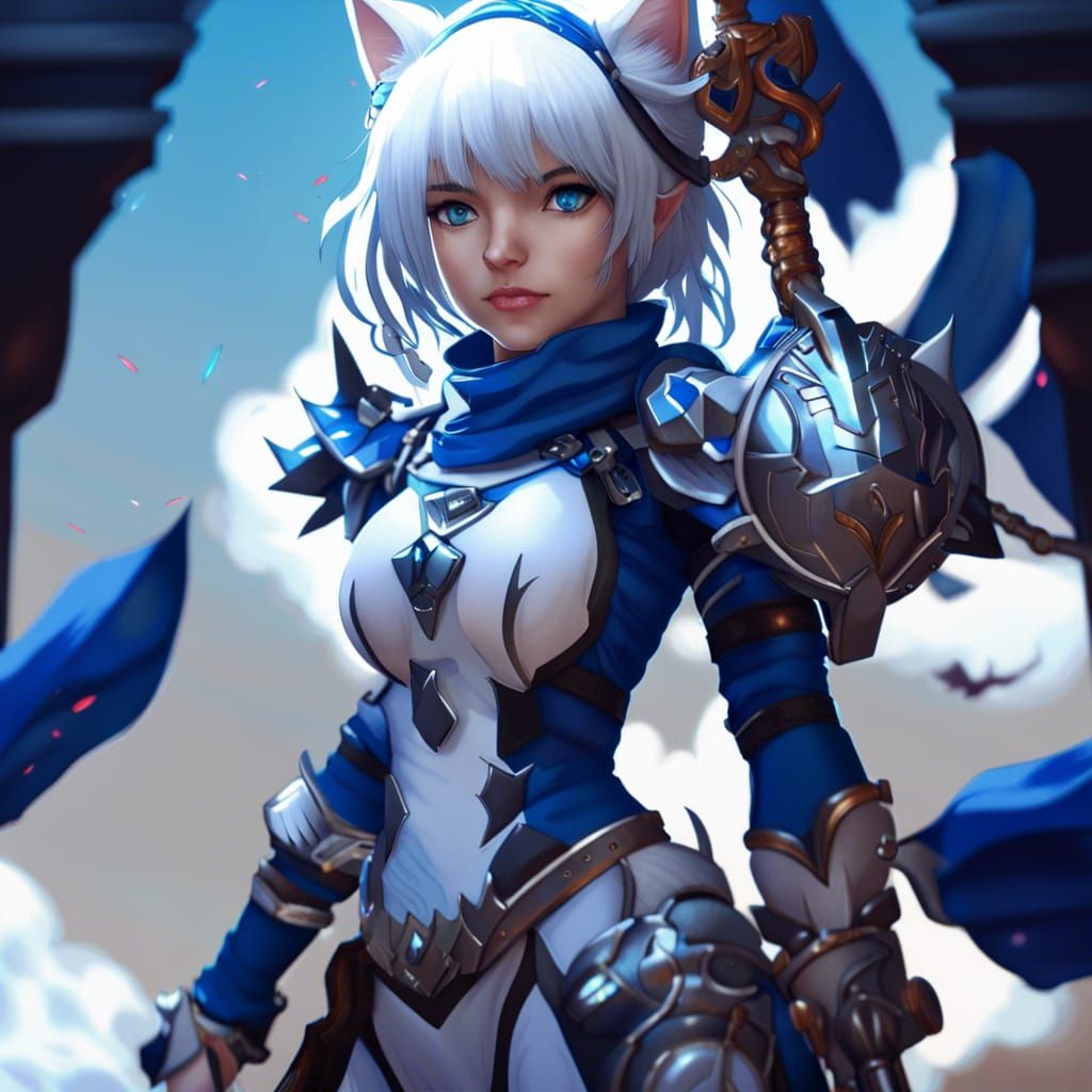 Fantasy Neko Warrior - AI Generated Artwork - NightCafe Creator