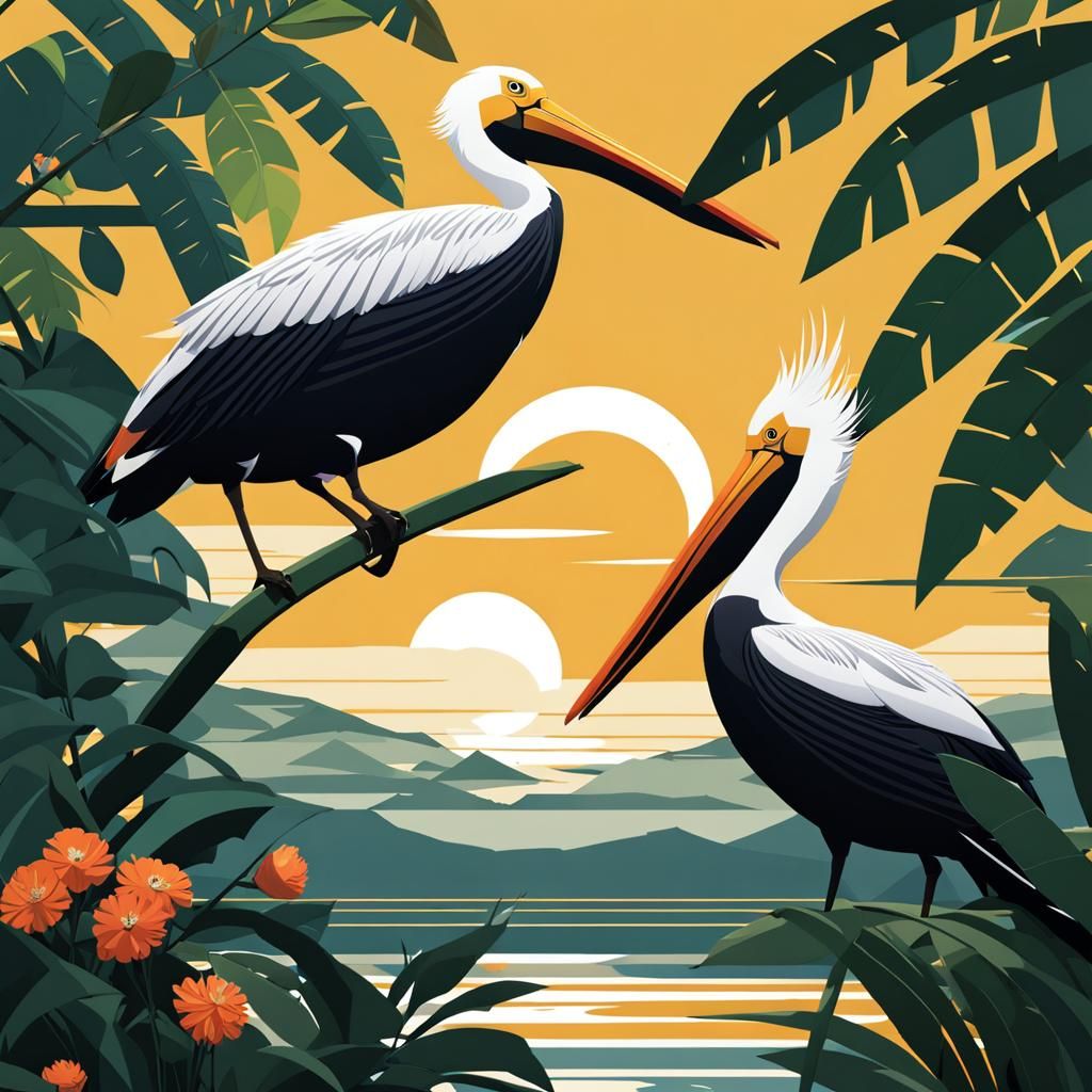 Pelican sunset