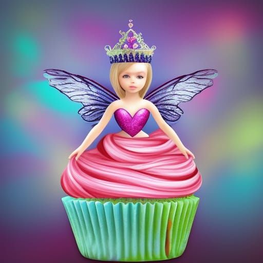Air fairy crown cupcake