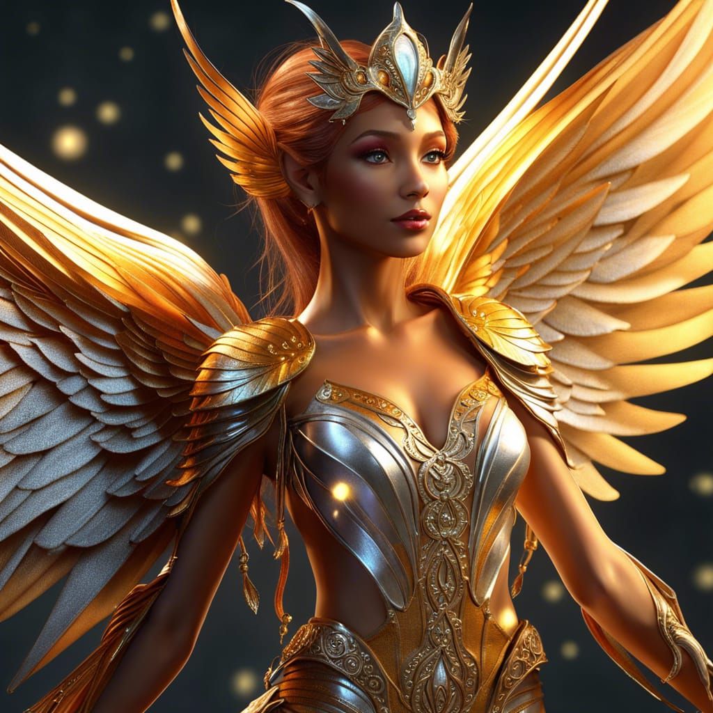 Winged Lady-Elf - AI Generated Artwork - NightCafe Creator