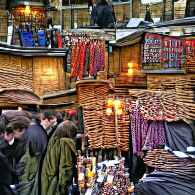 Market stalls in London old town