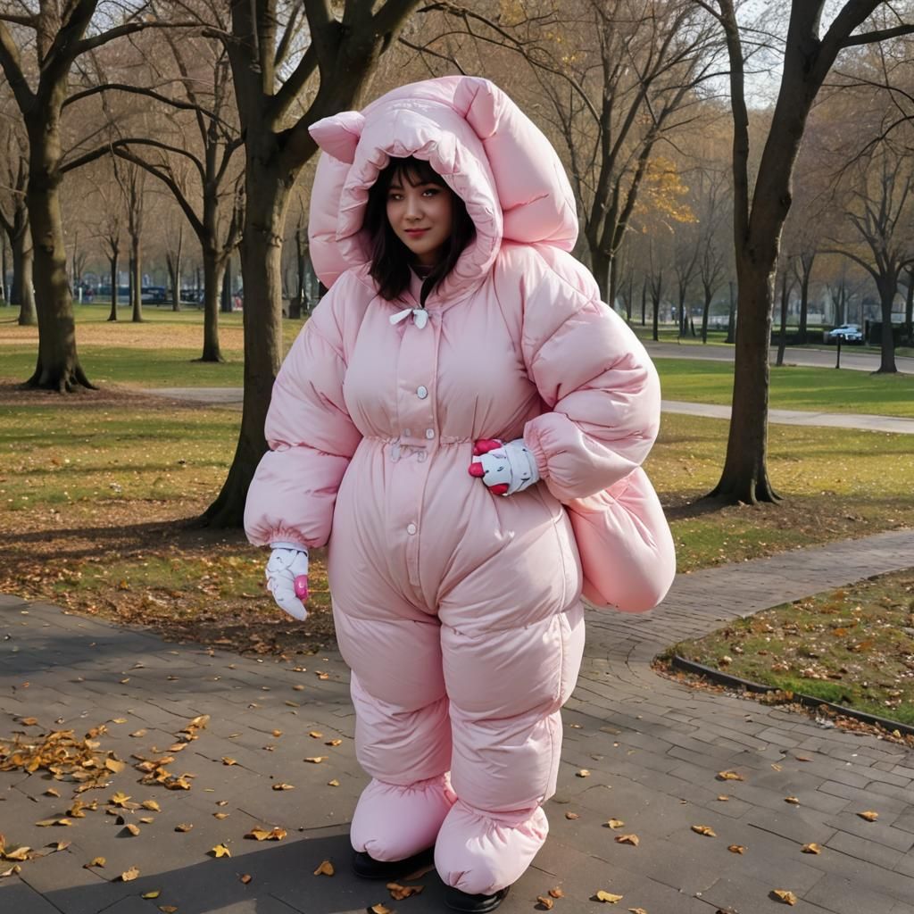 ABDL woman in a park in oversized XXXXXL extremely huge thic...