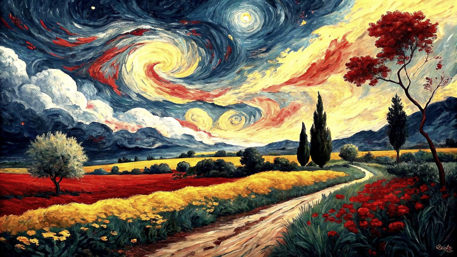 A vibrant Van Gogh-style