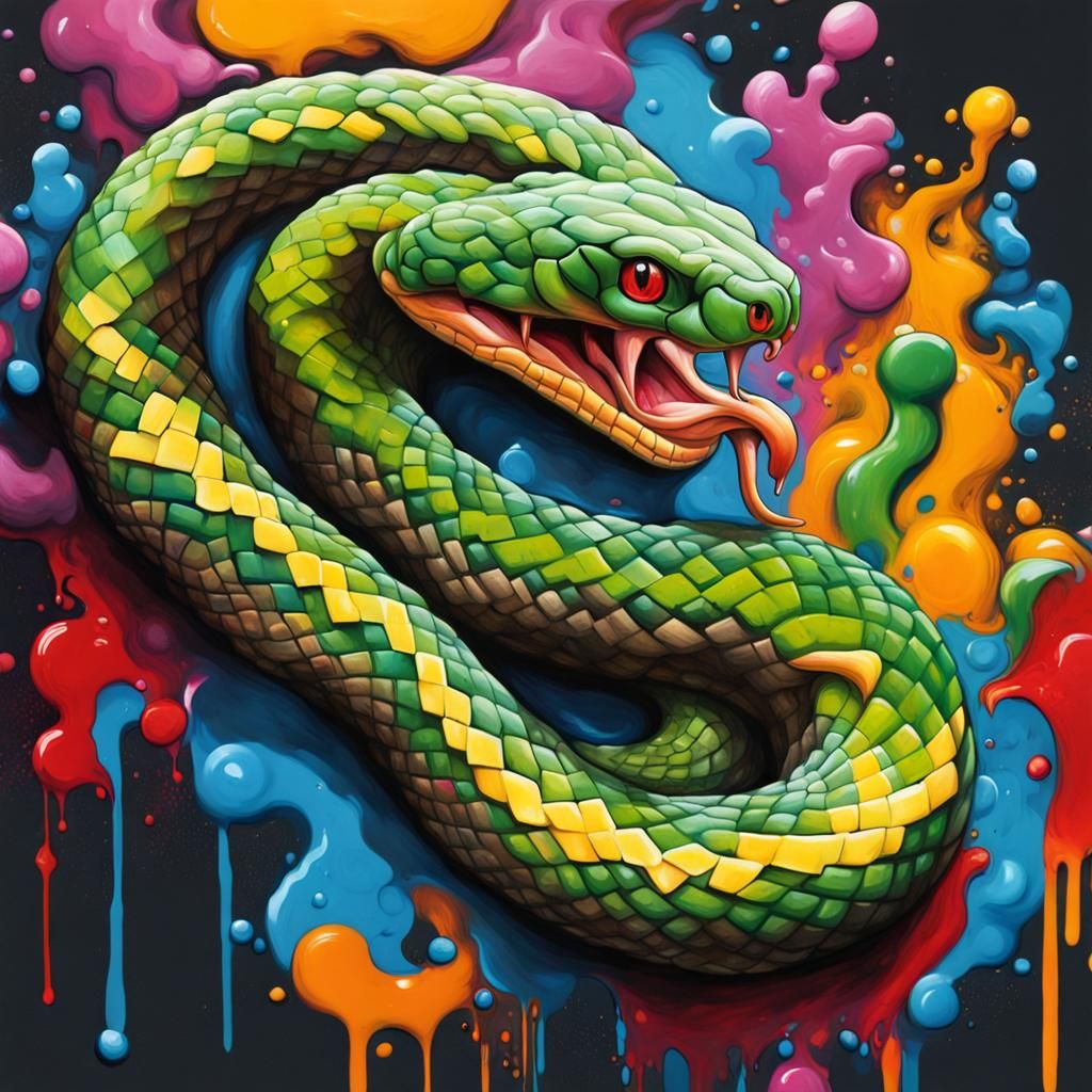 Snake graffiti art  by @Pearlmsqueaks