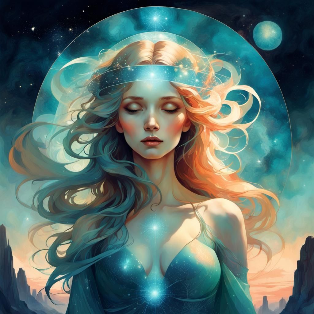 Awesome astronomy, amazingly alluring artistic and aerial, (Andreas_Lie:1:2), Anna_Dittman, Alphonse_Mucha, ...  by @Bephers