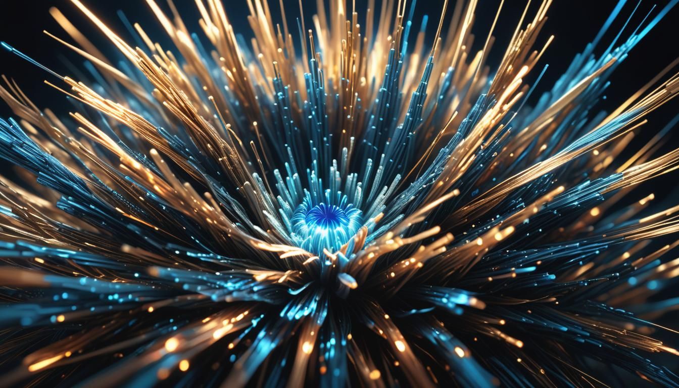 Glowing Optical Fiber in Hyper-Realistic Digital Art