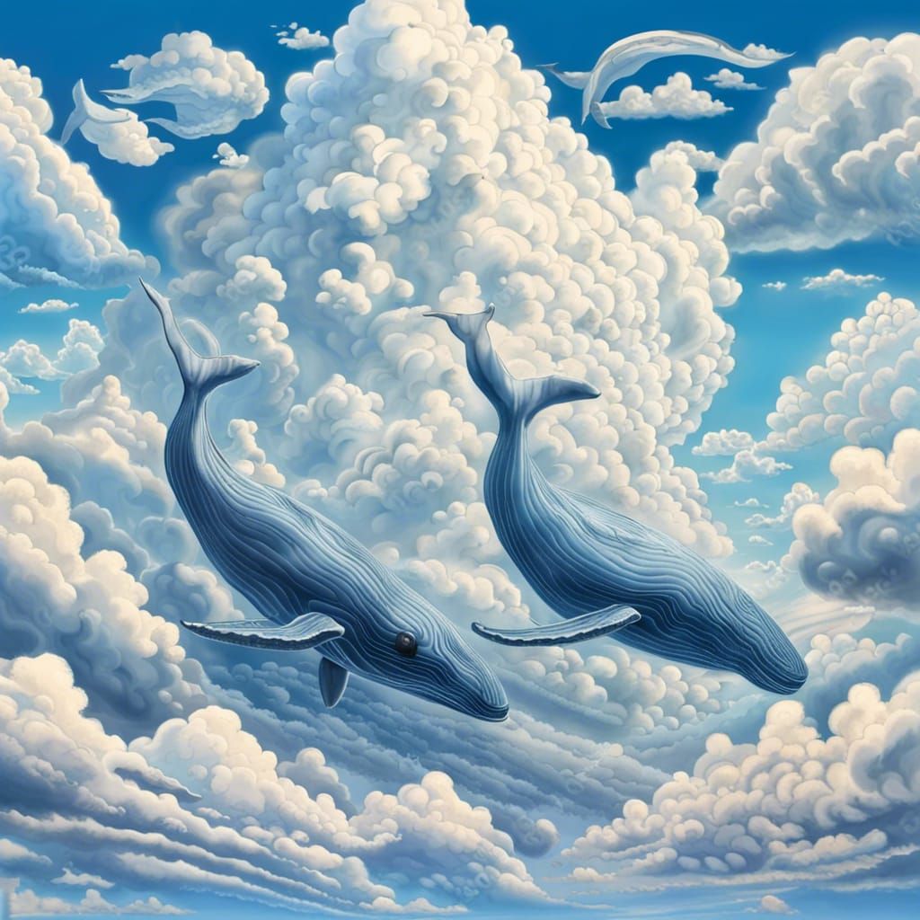 Soaring Whales - AI Generated Artwork - NightCafe Creator