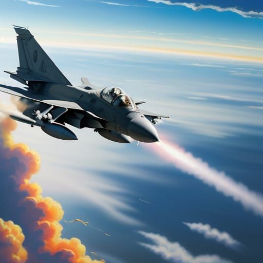 Rhino Engages Fighter Jet in Mid-Air Dogfight in a Vibrant D...