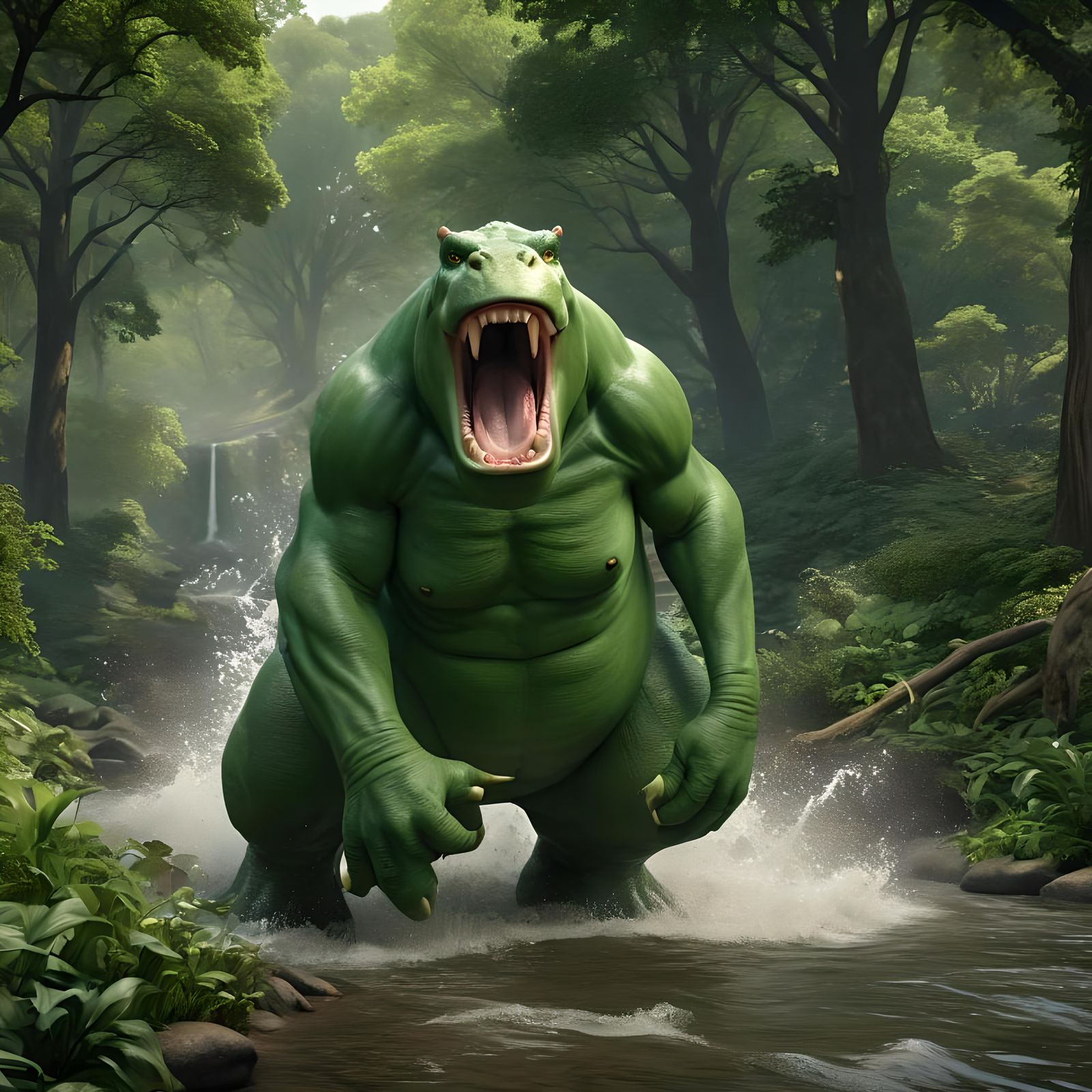 Come on.... who upset Harry the Hulk Hippo again? - AI Generated ...